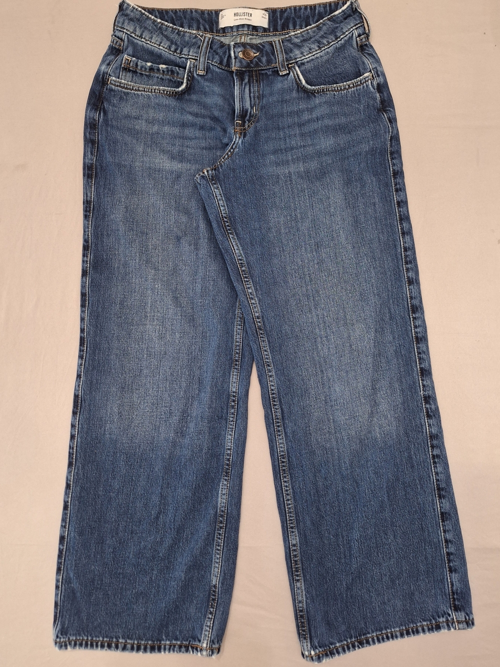 Hollister Low-Rise Baggy Denim Jeans Wide Leg Waist 26 Short 2P